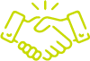 Green icon of handshake